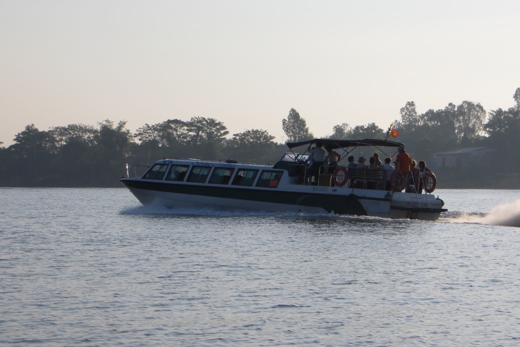 Speedboat on the Mekong River